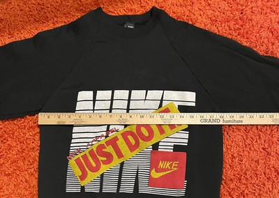 VINTAGE Nike Just Do It Screen Stars Black Crewneck Size