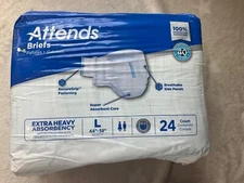 NEW Attends Unisex Sz Large Briefs Culottes Extra Heavy Absorbency 24 Counts