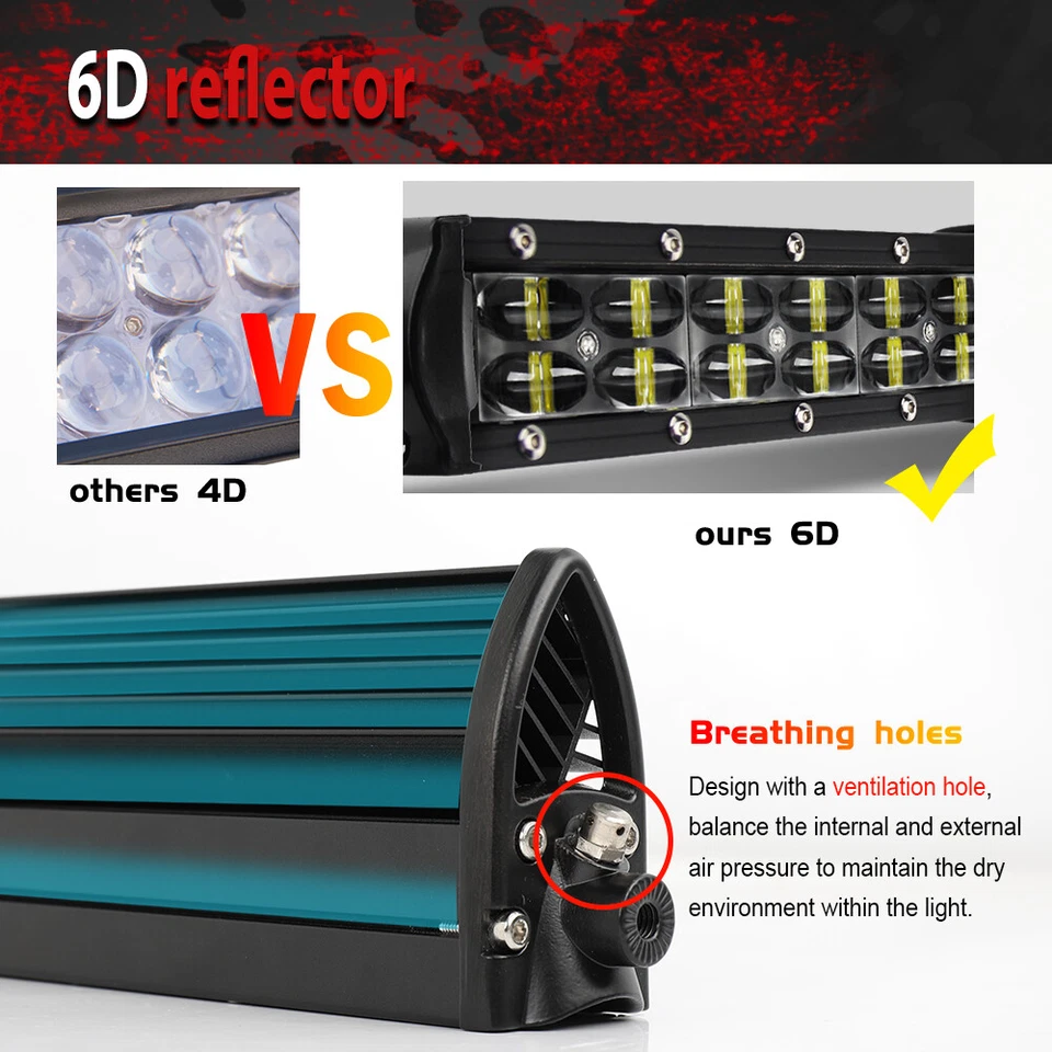 LED Work Light Bar Flood Spot Lights Driving Lamp Offroad Car Truck SUV 12V 24V - Image 3 of 4