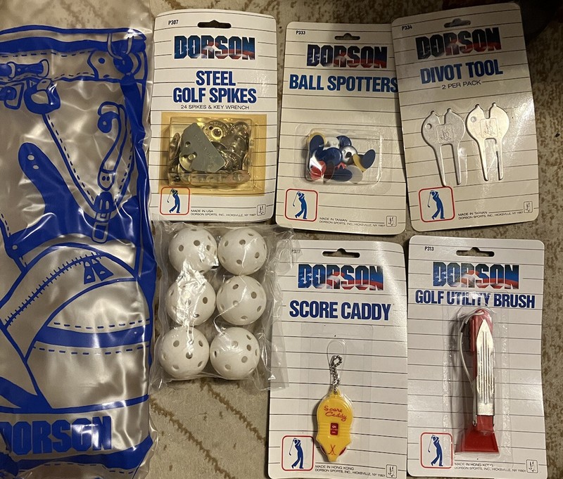 Golfers Gift Pack. Spikes, Spotters, Divot Tool, Score Caddy, Brush, and 6 balls
