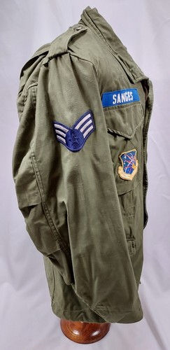Vintage Vietnam War Era 1975 M65 Field Jacket OG107 Medium AIR FORCE Named - Picture 3 of 6