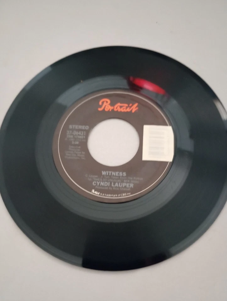 1986 Cyndi Lauper Record  7” 45 “Change of Heart" PROMO PROMOTIONAL Paper Sleeve - Image 3 of 4