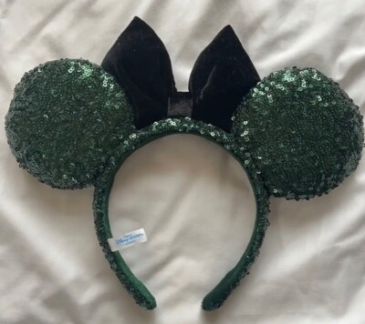 Disney Resort Tokyo TDR Ears Green Sequins Black Velvet  display picture 1