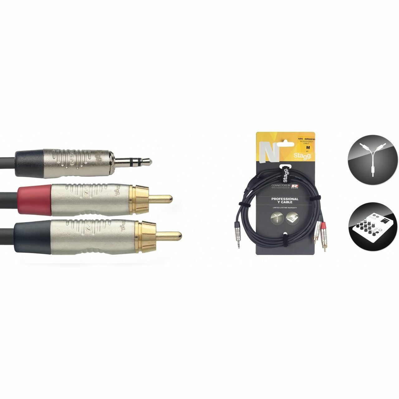 Удлинитель Y-кабеля - mKlinke(st)/2x10 м