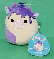 Squishmallows Benito the Blueberry Sundae Cow 5" NWT Foodie Easter Spring Farm