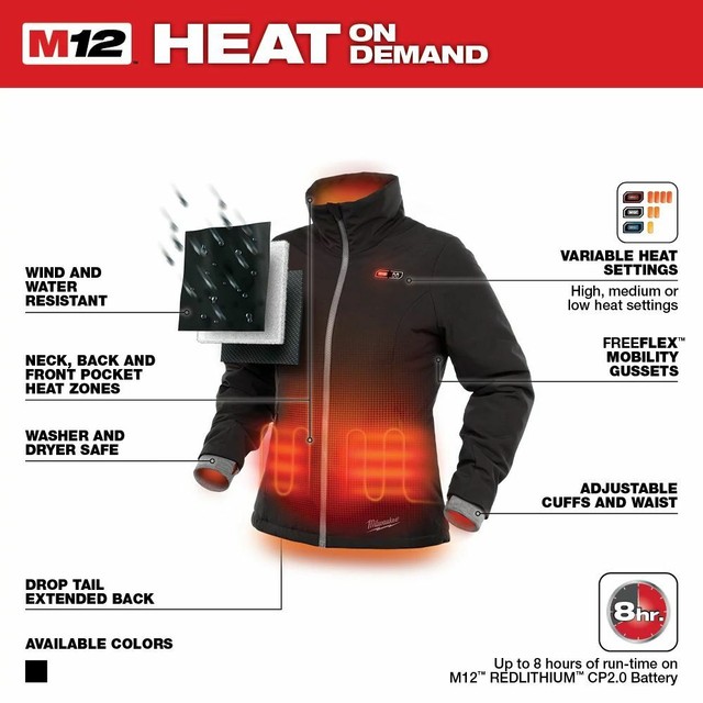 milwaukee heated jacket red