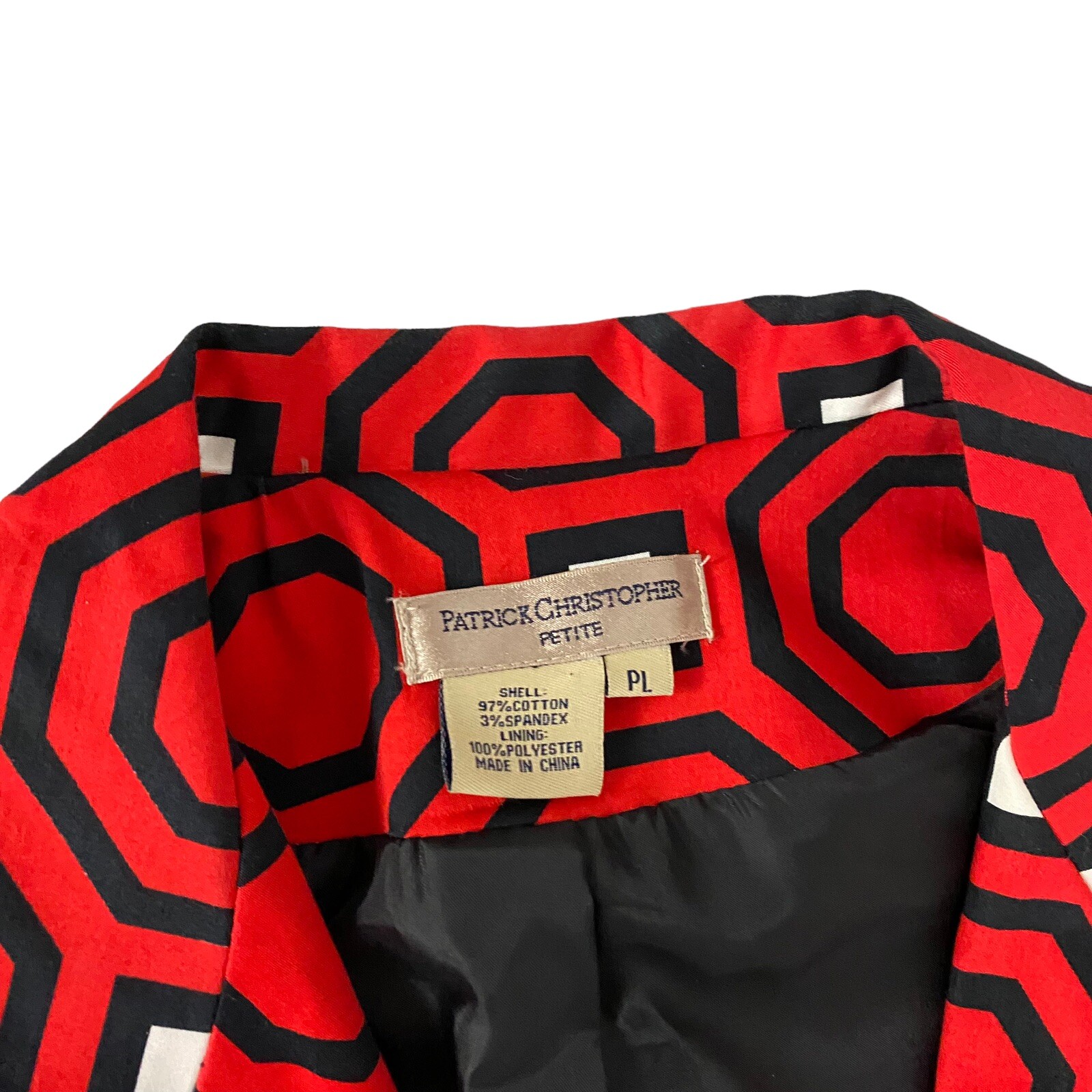 Patrick Christopher Womens Blazer PL Red Geometri… - image 5