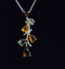 Rare Avon 2011 Spice Market Necklace /Earrings Set Amber, Yellow & Blue Topaz — photo 3