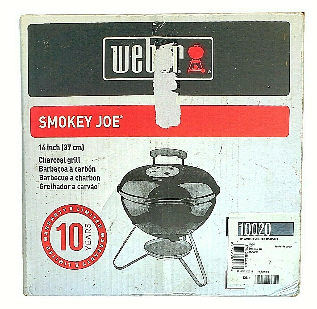Weber Smokey Joe 14 Inch Barbecue Grill & Smoker Portable New In Box