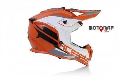 Casco Acerbis Linear arancio bianco enduro moto cross atv quad 0024473.203