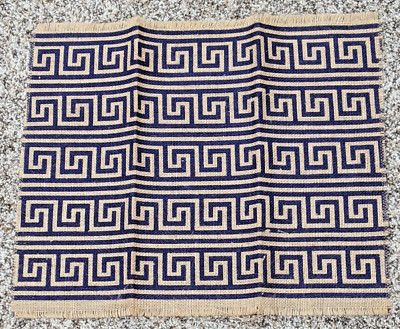 Aztec Burlap Placemats Farmhouse Table Lightweight 12x15 Set of 4 Blue Tan Craft