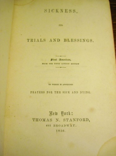 Sickness Trials and Blessings Prayers Sick Dying Religion 1st Edition Antique - Picture 3 of 3