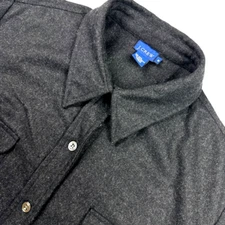J. Crew Men’s Wool Blend Work Shirt Dark Gray • Medium