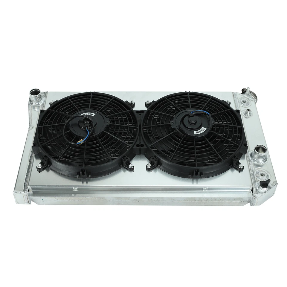 FOR 82-02 CHEVY S10 BLAZER 84-90 CORVETTE V8 3 ROW ALUMINUM RADIATOR+FAN SHROUD - Image 4 of 4