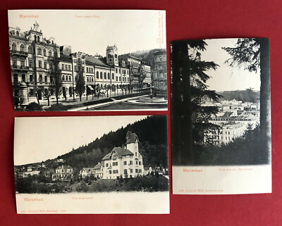 3 x AK MARIENBAD in Böhmen um 1904 Franz Josefs Platz, Villa Luginsland ( 75428