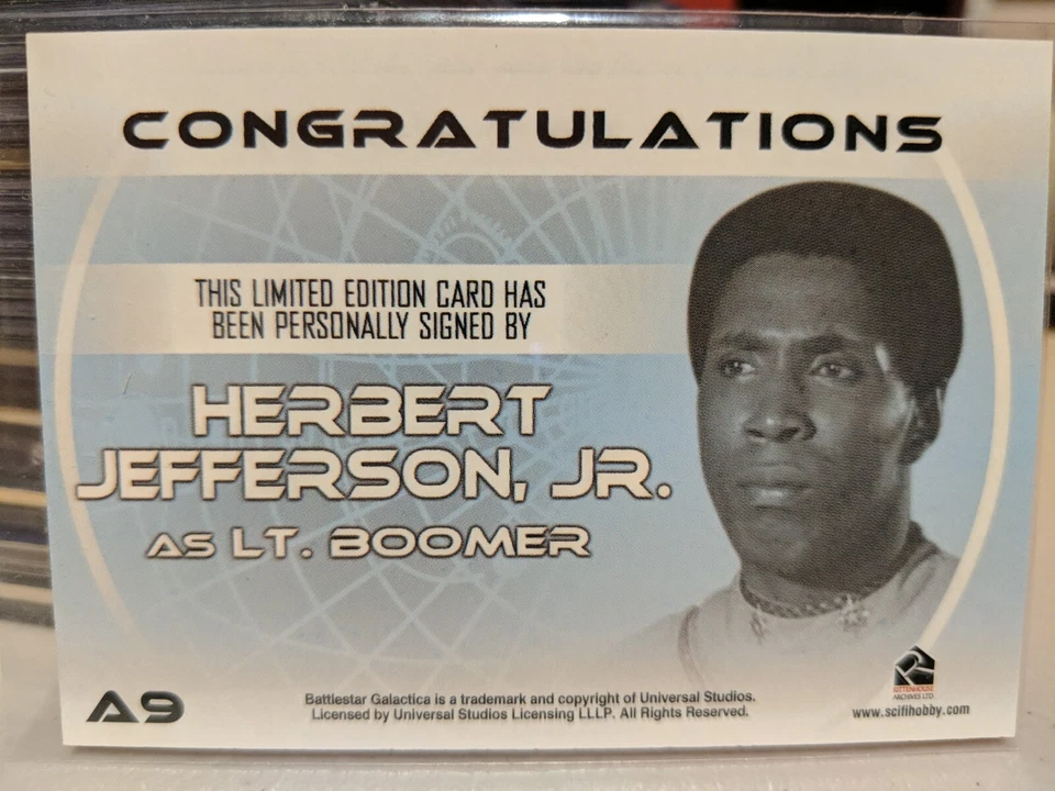 Autógrafo completo Battlestar Galactica Herbert Jefferson Jr. A9 como Teniente Boomer Foto 2 de 2