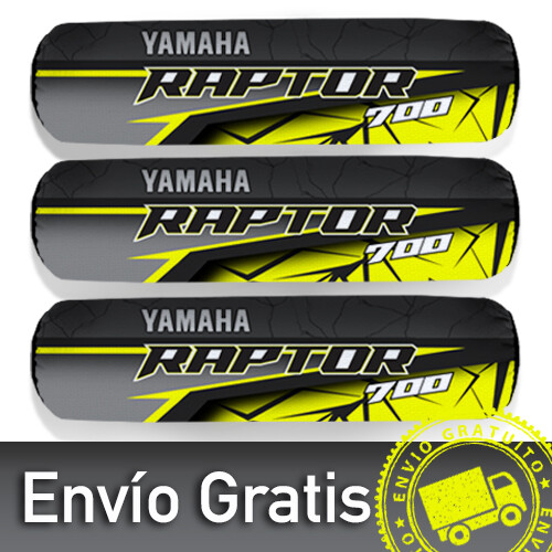 Fundas para Amortiguador Yamaha Amarillo y Gris Raptor 250 350 660 R 2018 Set 3 - Picture 1 of 8