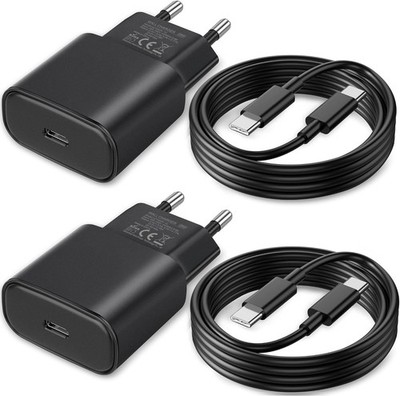 25W USB C Schnellladegerät 2er Pack 2M Kabel Samsung Galaxy S26