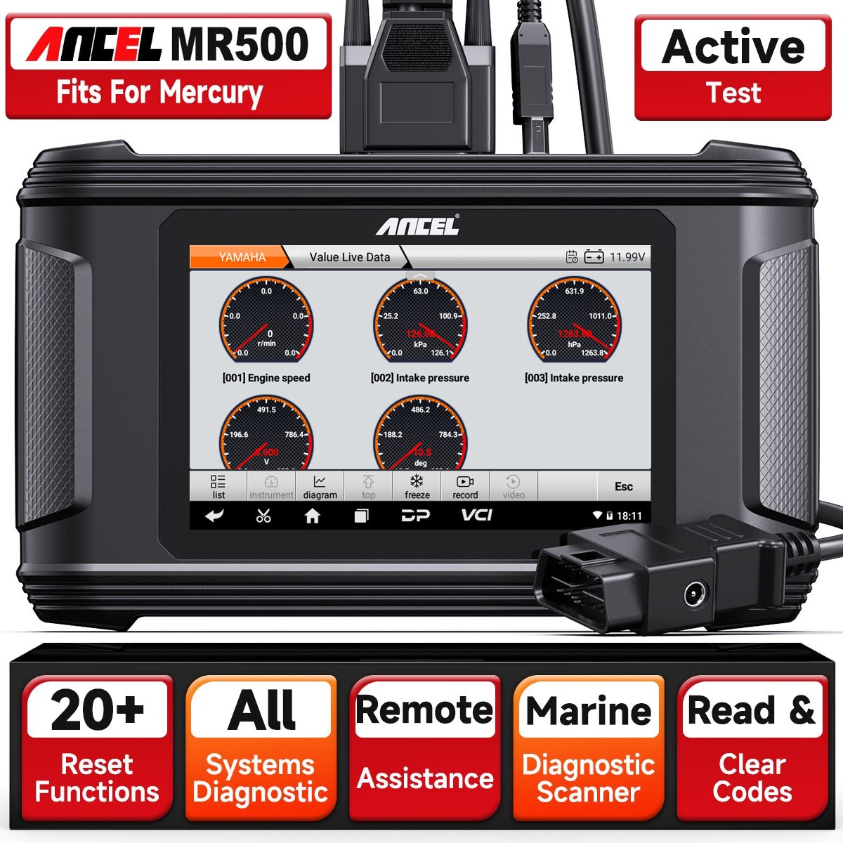 ANCEL MR500 Fits Mercury Marine Engine Diagnostic Tool Scanner