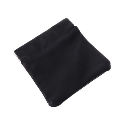 Herren Damen Echt Leder Geldbörse Snap Top Handtasche solide Met...