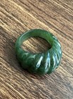 Vintage Solid Carved Green Jade Stone Ring Size 6.25 — photo 5
