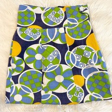 Vintage 60s/70s Colorful Geometric Patterned Mini Skirt Size 26"