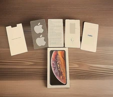 Apple iPhone XS GOLD 64GB RETAIL BOX ONLY Plus Apple Stickers NO ASSESSORIES