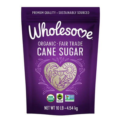 Wholesome Sweeteners 10-Pound Organic Cane Sugar, Fair Trade, Non GMO, Gluten Fr