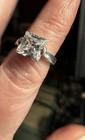 Vintage Seta Sterling Silver 3 Carat Emerald Cut CZ Diamond Ring — photo 8