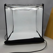 Photo Studio Light Box 12in Cube Folds Flat 5 BackgroundsAdjustable Light Modes
