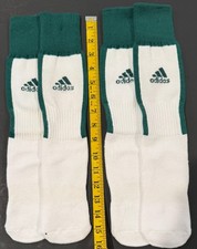 Adidas, Athletic, White w/Green Stirrup OTC Sock's, 2Pk. Size 13C-4Y