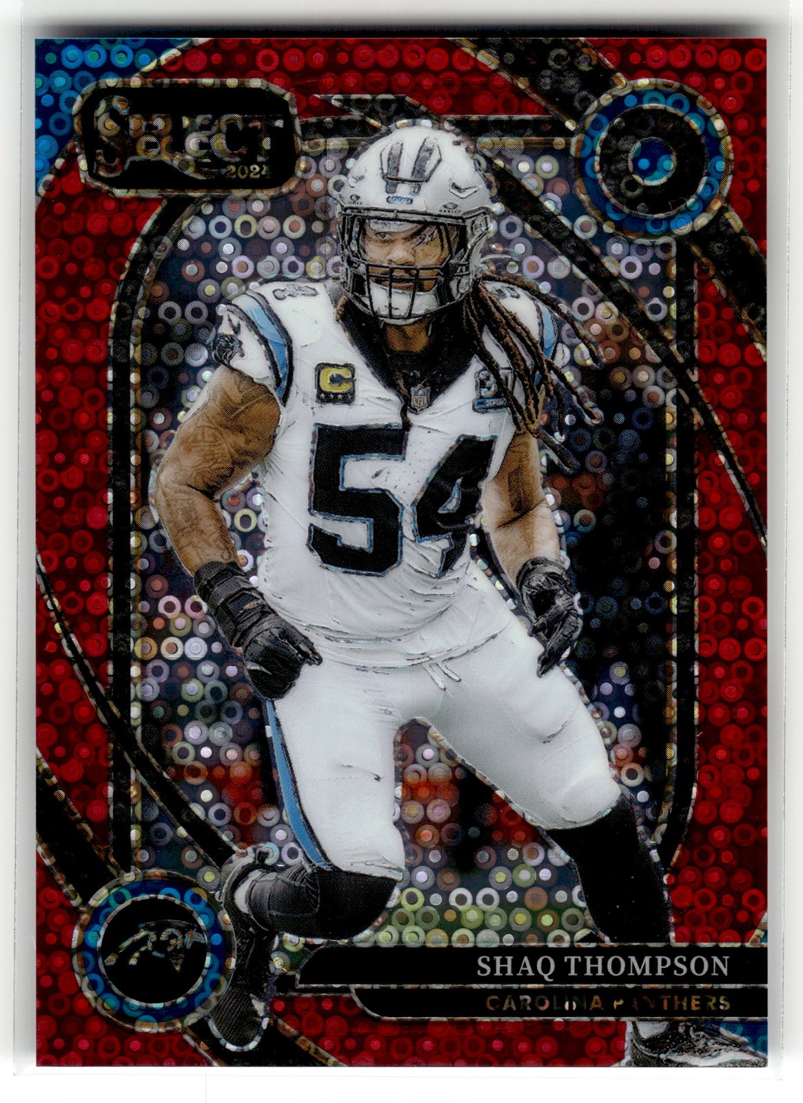Shaq Thompson 2024 Panini Select #293 Panthers 48/49 Red Disco Prism