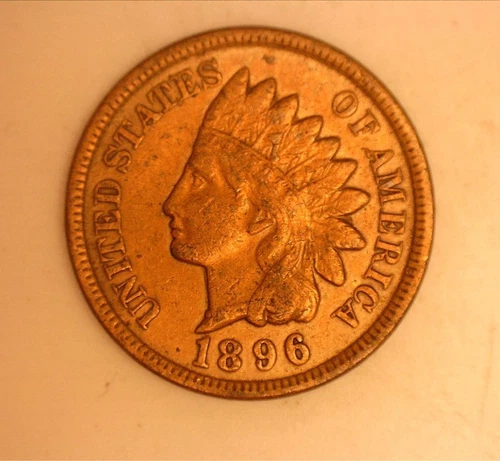 1896 Indian Head Cent : Raw / Ungraded : XF - AU Range : NO RESERVE