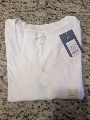 womens universal thread white v-neck tee shirt size small