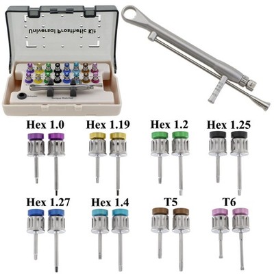 Dental Torque Wrench Set Implant Prosthetic Driver Hand Universal Screwdriver