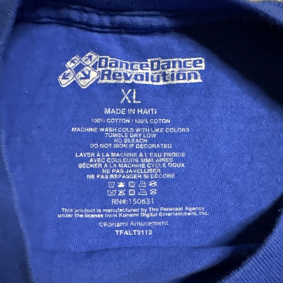 Dance Dance Revolution Retro 90s Video Game Short Sleeve T Shirt Blue Size XL - Image 4 of 4