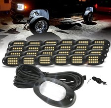 20 Pods White Rock Lights   Quick Connect, 15 SMD Chips, 5M Extension Wires, 600