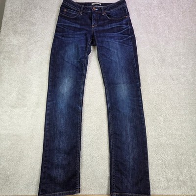 Acne Studios Women's Hep Pray Jeans Straight Leg Slim 30x32 Medium Wash Whisker