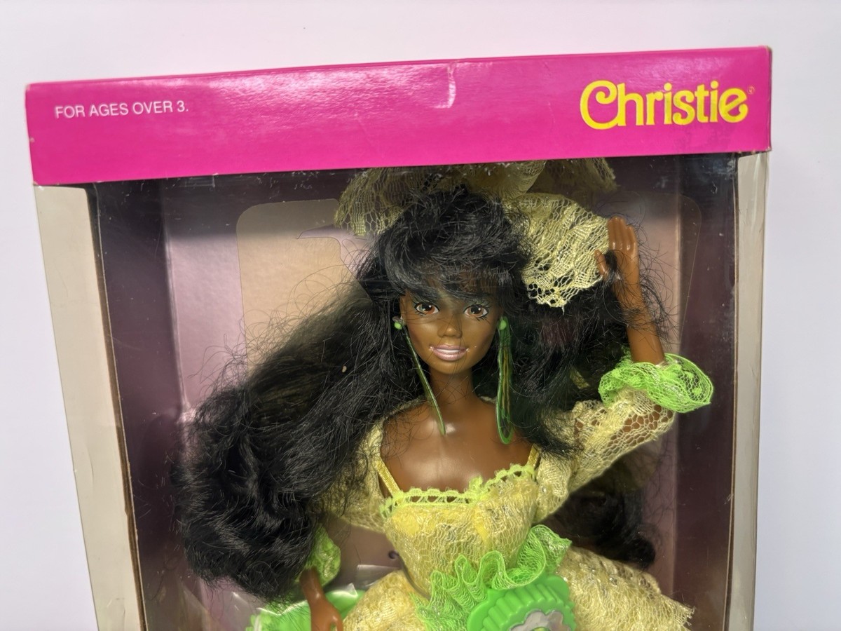 Vintage 1990 Lights & Lace Christie Doll 9728 Barbie Black Friend