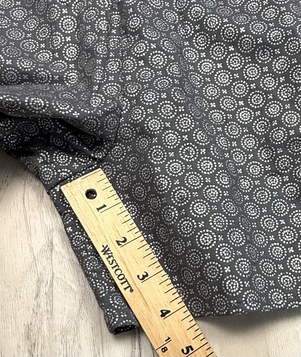 Womens SMALL Slate Gray Circle Pattern Belted ROM… - image 6