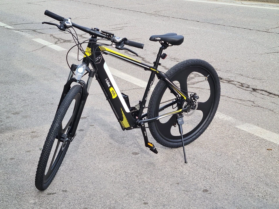 , Mountain Mud, Bicicletta Elettrica, Nero Bianco Giallo, Adulto, Unisex - Immagine 2 di 4