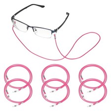 6 Pcs Eyeglasses Chains for Women, Eyeglasses Chain with Lanyard, Rose Red