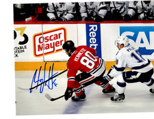 CHICAGO BLACKHAWKS ANTOINE VERMETTE SIGNED 8X10 RED JERSEY
