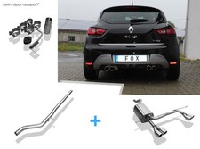 FOX Edelstahl Duplex Racing-Komplettanlage Renault Clio 4 GT-Line je 2x76mm rund