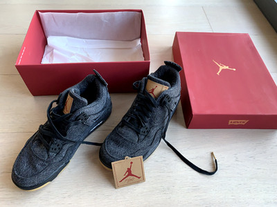 Nike Air Jordan 4 Retro x Levi s Denim Black AQ9103-001 EU 38,5 - US 6Y NEU