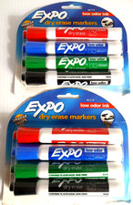 Lot of 2 Packs Expo Dry Erase Markers 4 Markers Each Pack Chisel Tip 80174
