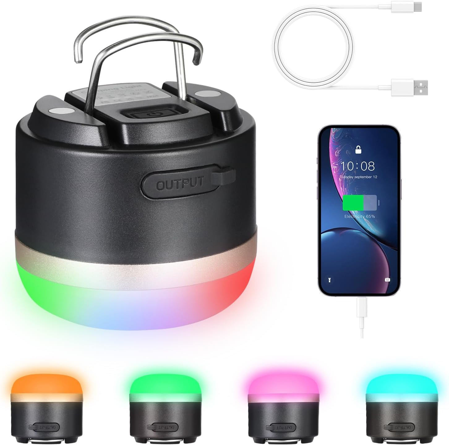 Lanterna Campeggio Bambini e Famiglia - RGB 3600mAh Sicura e Potente