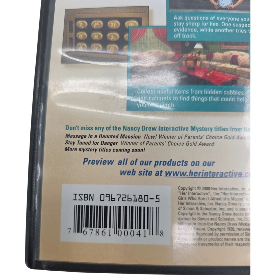 Nancy Drew Secrets Can Kill PC CD-ROM Mystery Adventure Juego Probado y Funcionando Foto 3 de 4