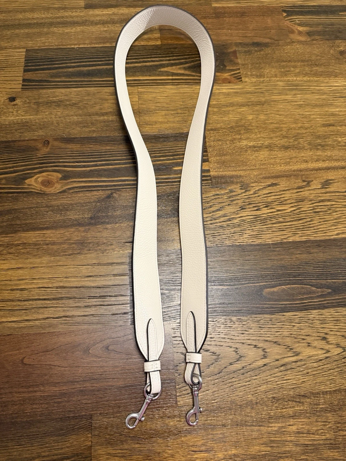 Borsa a tracolla Coach Strap pelle ciottoli stampa floreale gesso argento CU241