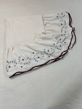 JCPenney Home King Bed Skirt Cream Scalloped Embroidered 14" Drop Cotton
